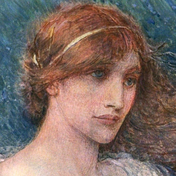 Pre Raphaelite Fine Art Print “April” – Female Fine Art Print A3/A4  - George Broughton