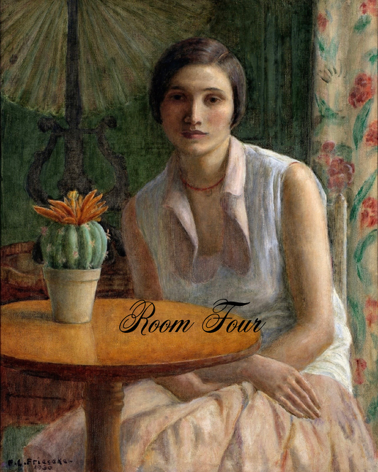 Portrait of a Woman & Cactus by Frederick Carl Frieseke (1874-1939)