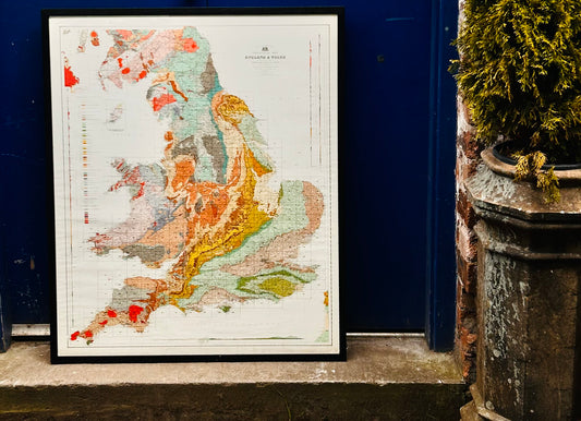 Large Geological Framed Map - England & Wales