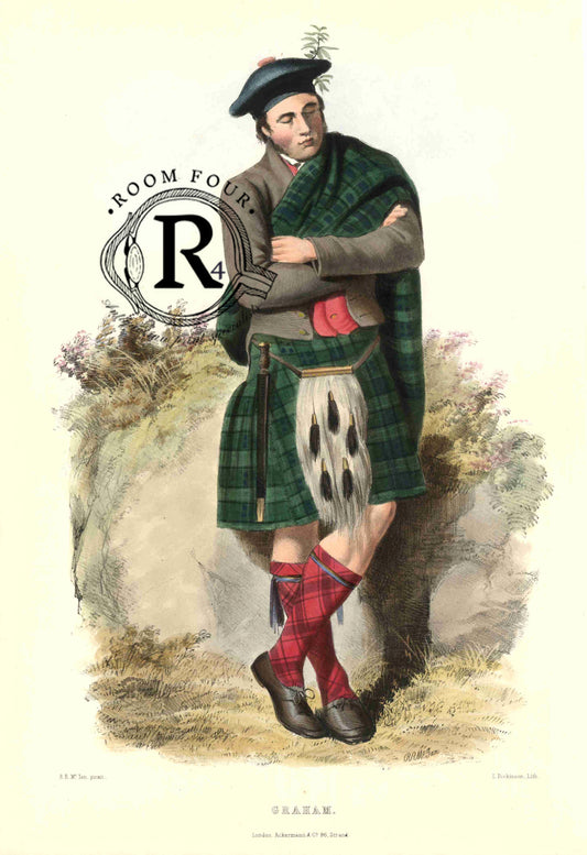 The Clans Of The Scottish Highlands Antique -  Print - GRAHAM