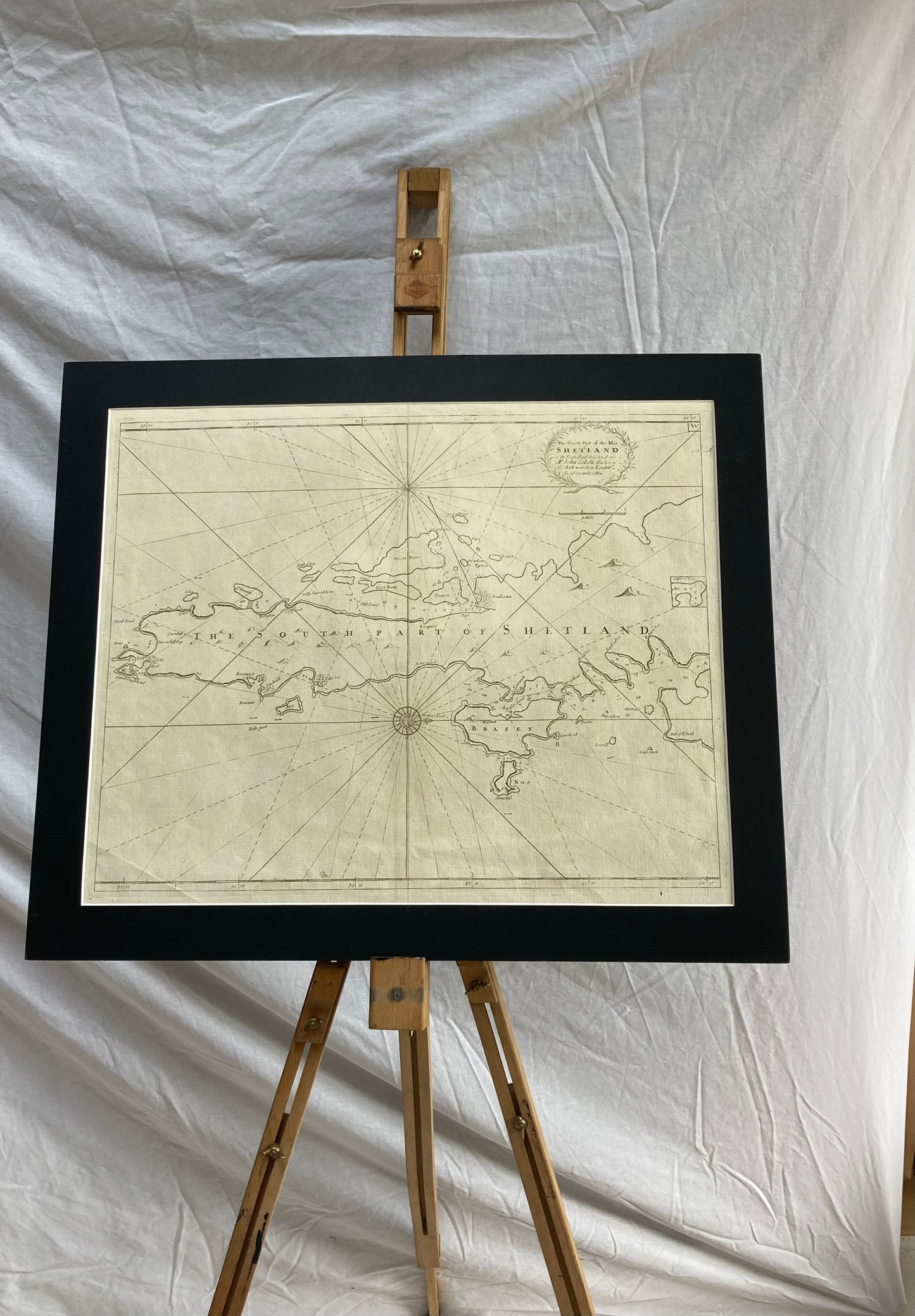Antique Sea Chart – Shetland Isles (South) by Greenville Collins (published 1693–1764)