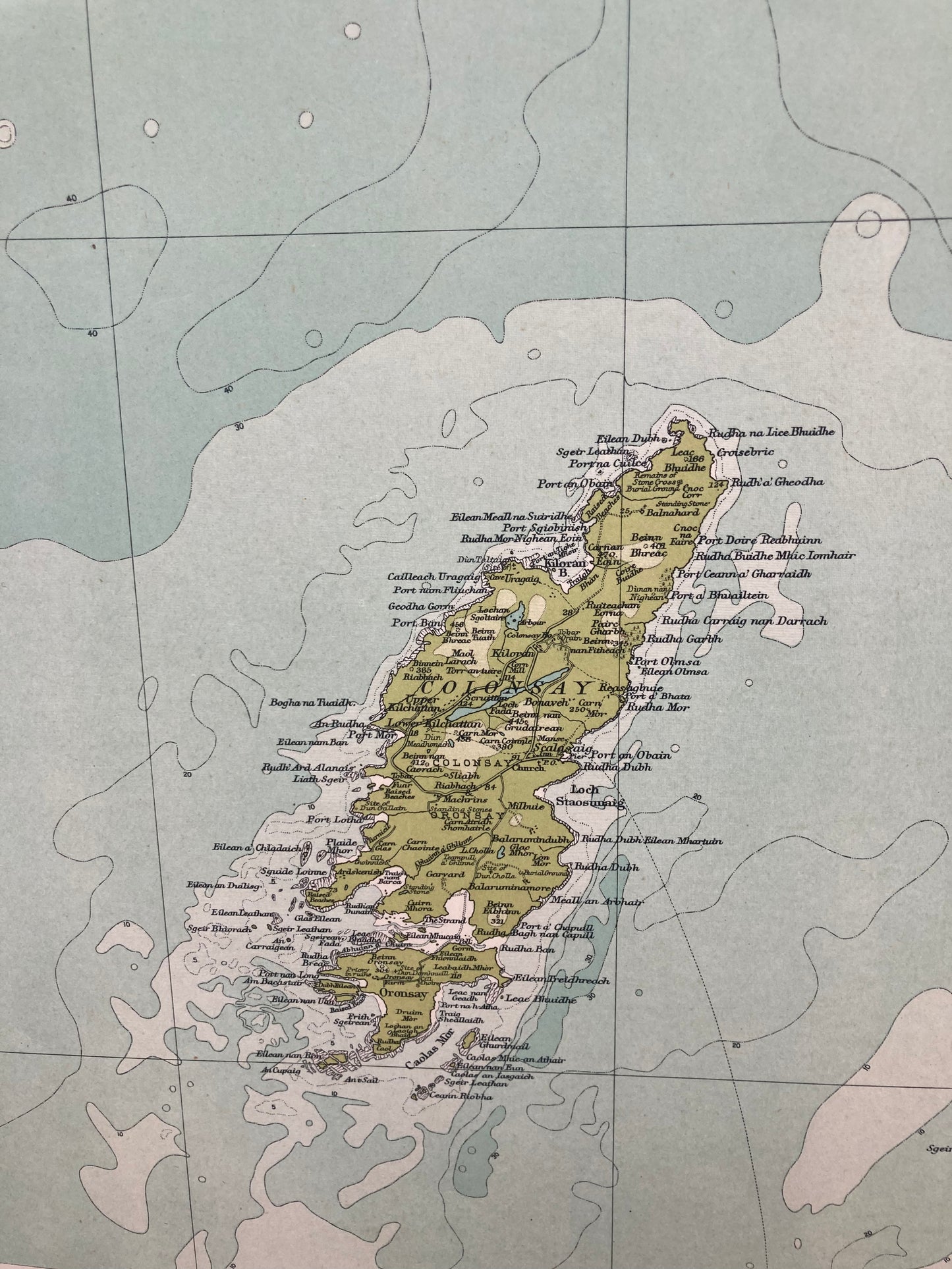 Colonsay (Scotland) Map, circa 1912
