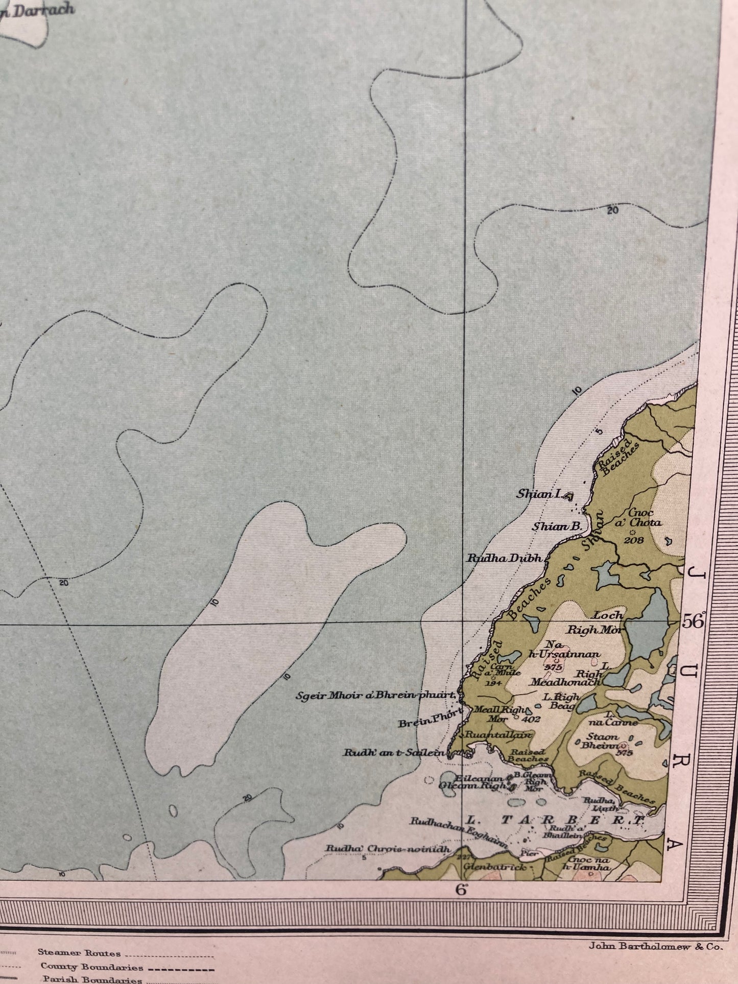 Colonsay (Scotland) Map, circa 1912