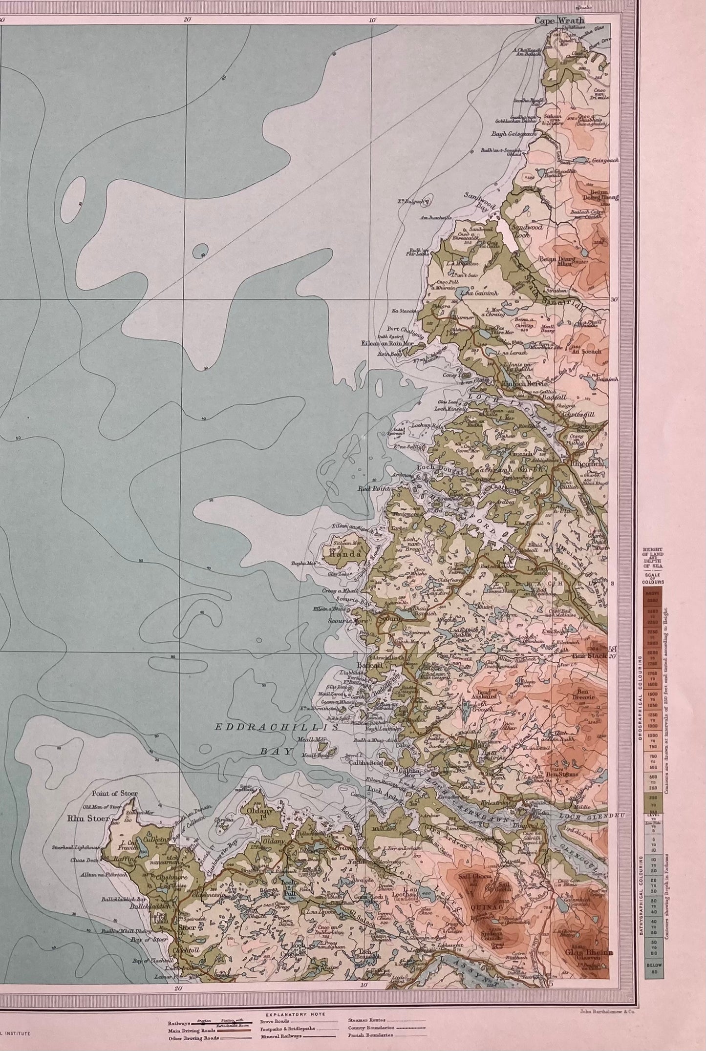 Scourie (Scotland) Map, circa 1912