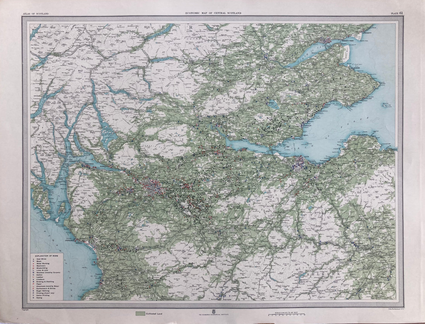 Economic Map of Central Scotland circa 1912