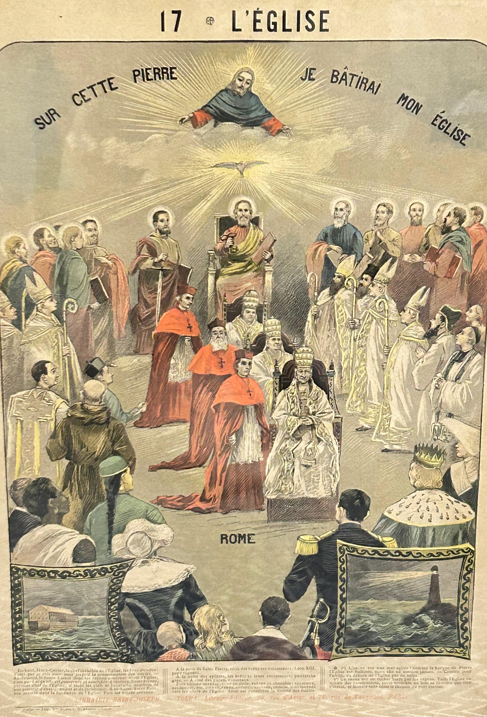 French Religious Catechism Print – "L'Eglise / "The Church" No 17