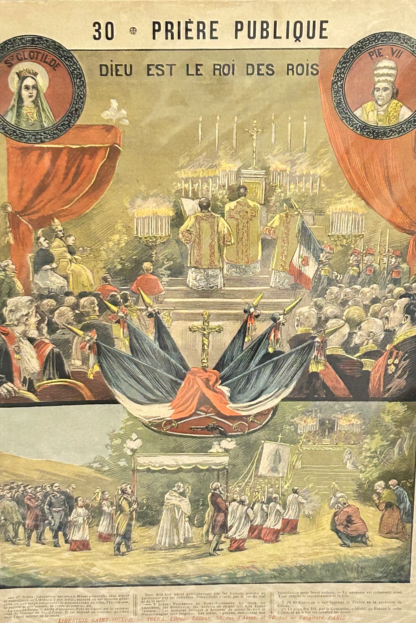 Antiker französischer religiöser Katechismusdruck – „Mort Du Juste“ göttliches Attribut Nr. 21