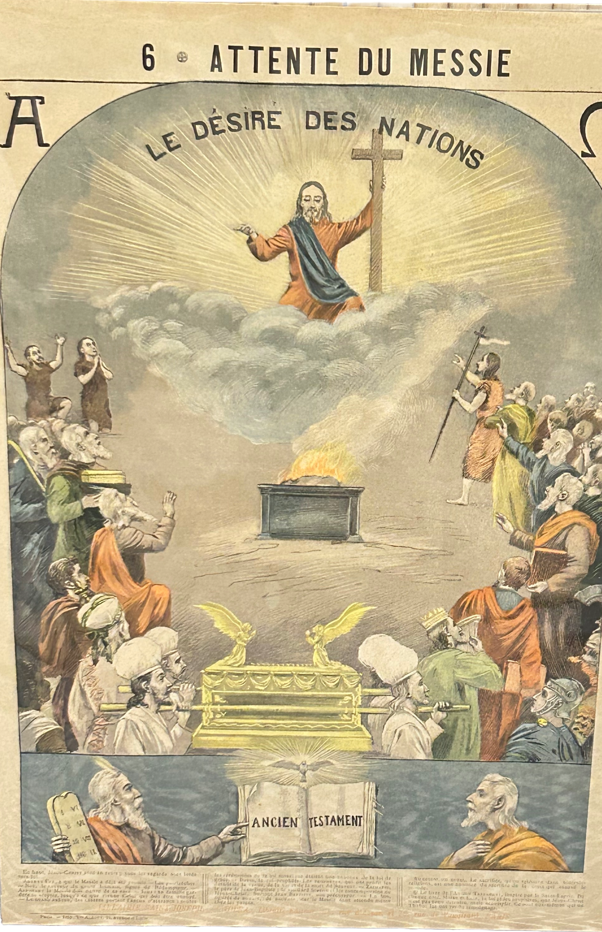 French Religious Catechism Print – "Attente Du Messie", "Expectation of the Messiah" No 6