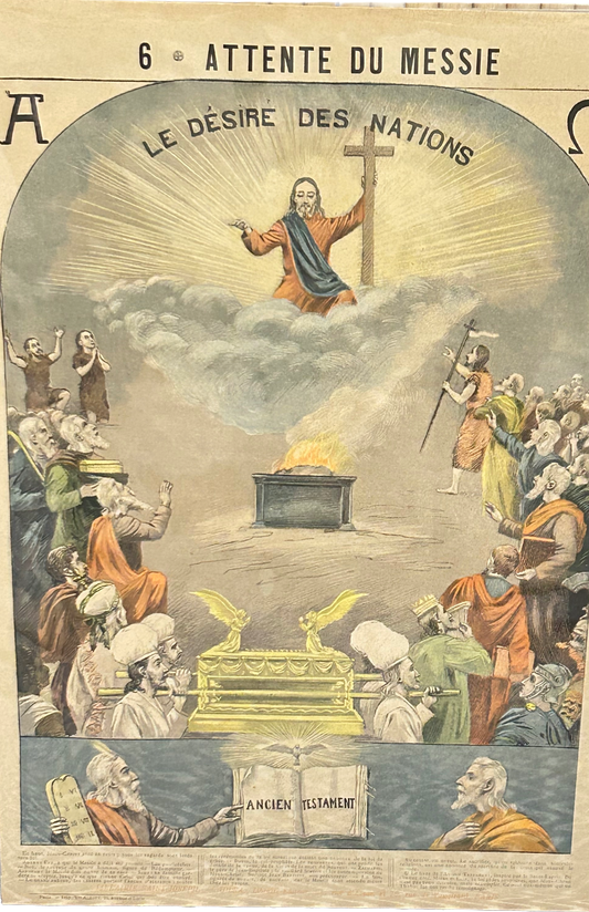 French Religious Catechism Print – "Attente Du Messie", "Expectation of the Messiah" No 6