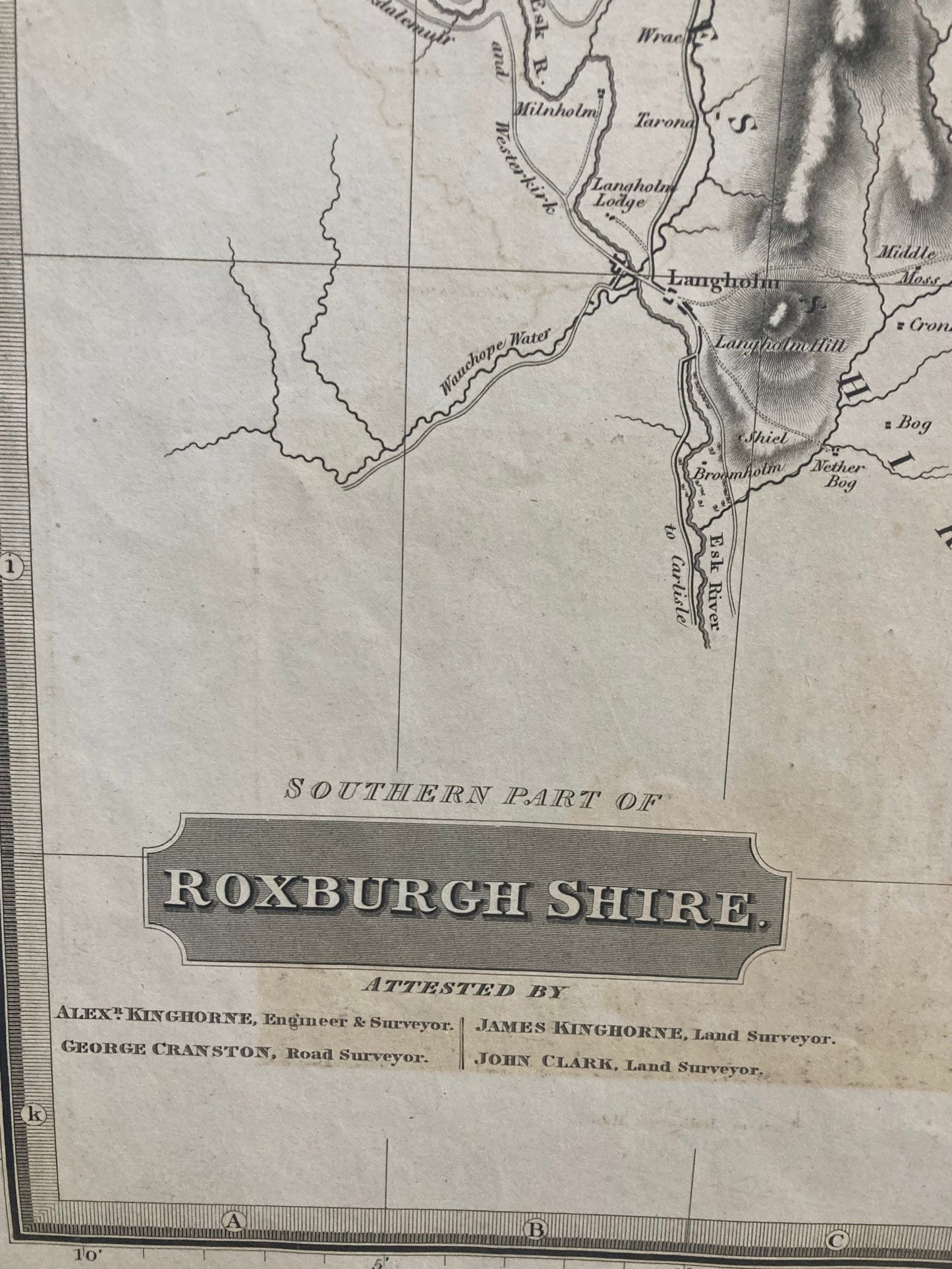 Antique Map, Southern Roxburgh Shire , 1822