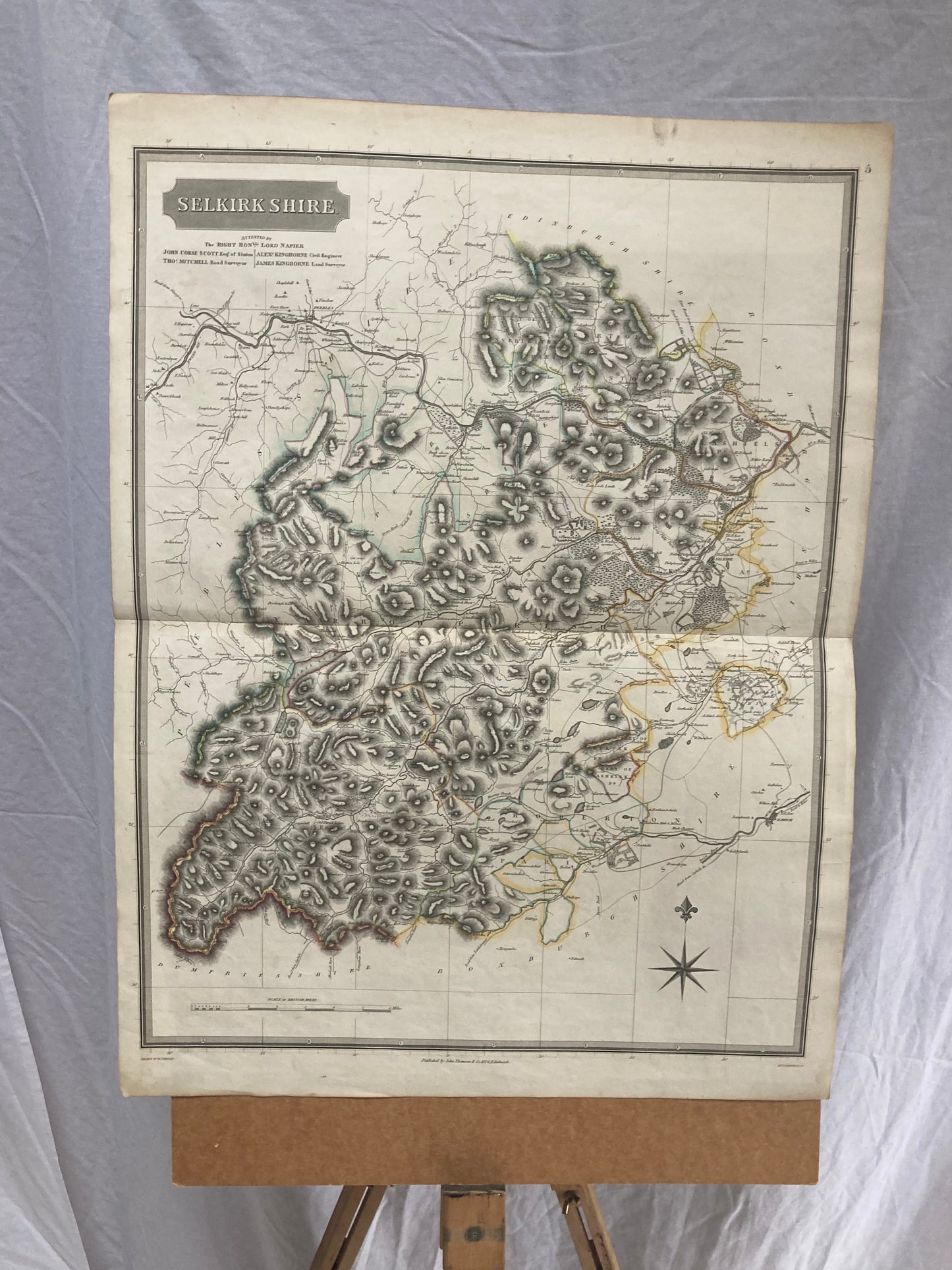 Antique Map, Selkirkshire, Scotland 1824