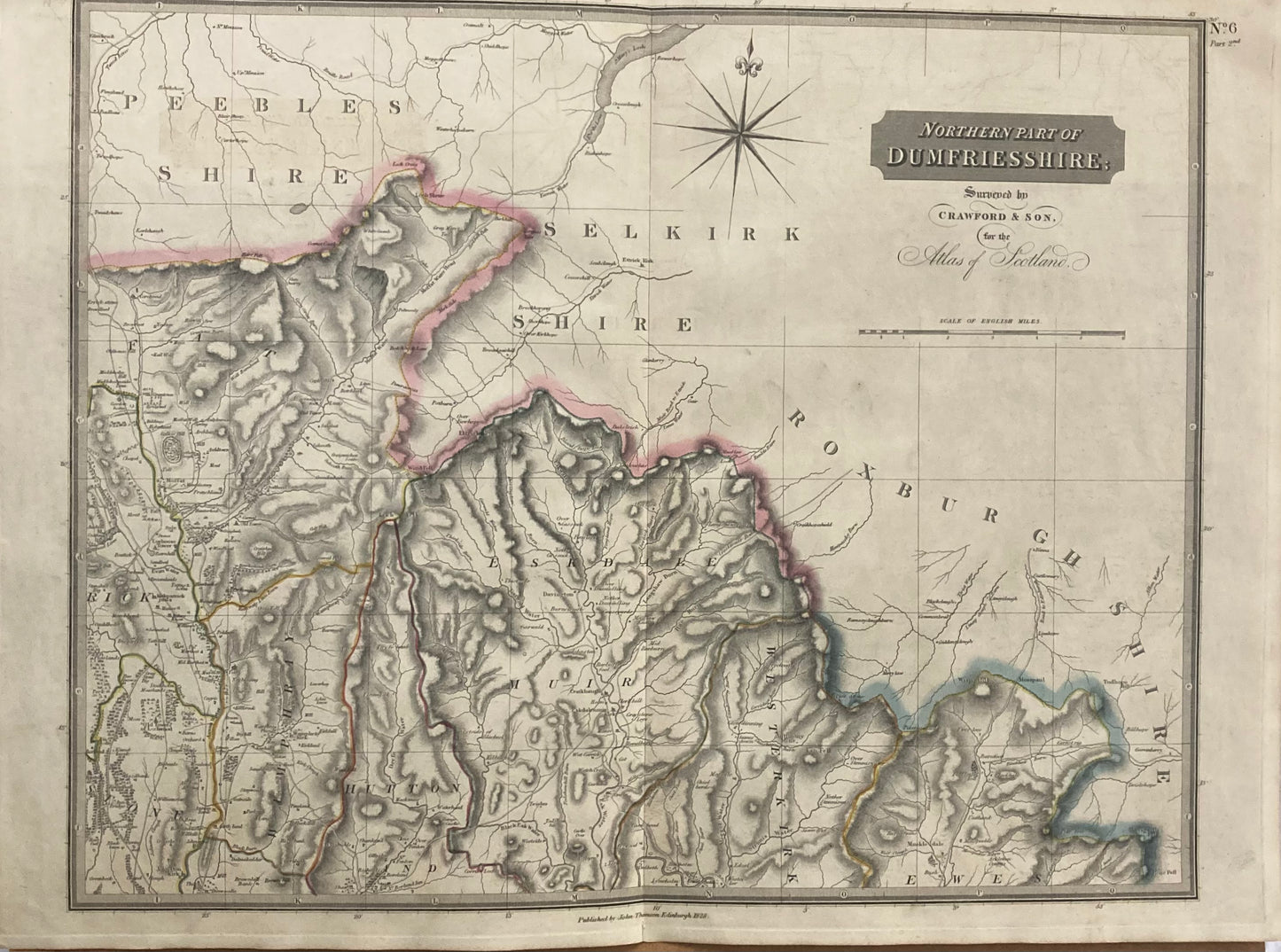Antique Map, Northern Dumfriesshire,Part 2nd, Scotland 1828