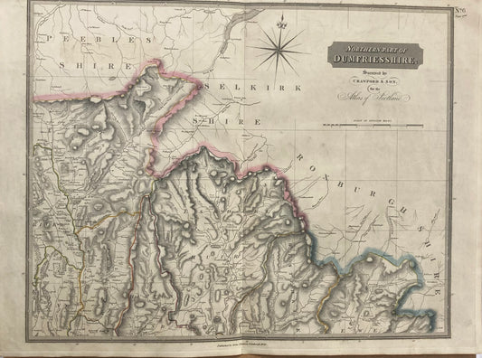 Antique Map, Northern Dumfriesshire,Part 2nd, Scotland 1828
