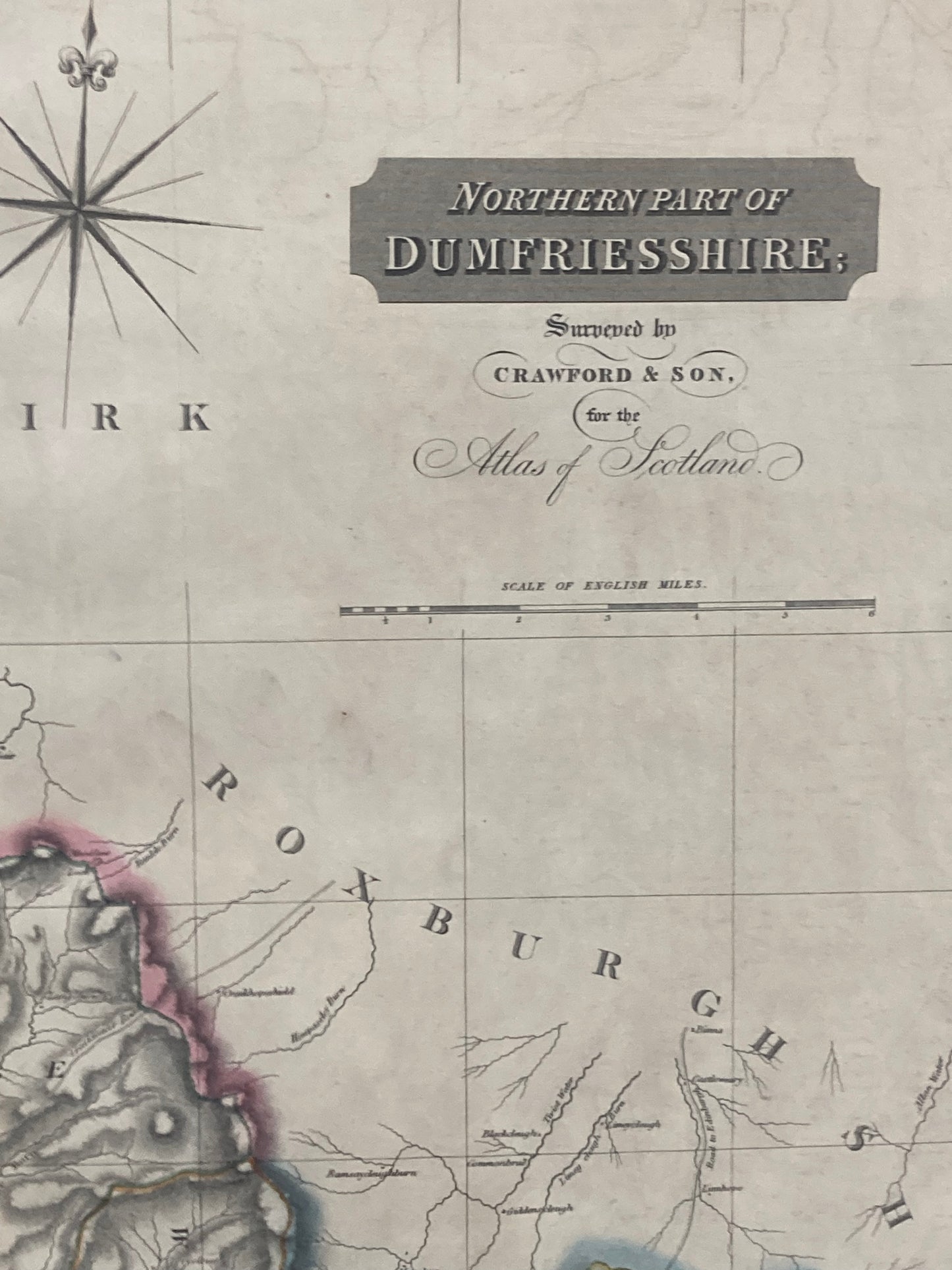 Antique Map, Northern Dumfriesshire,Part 2nd, Scotland 1828