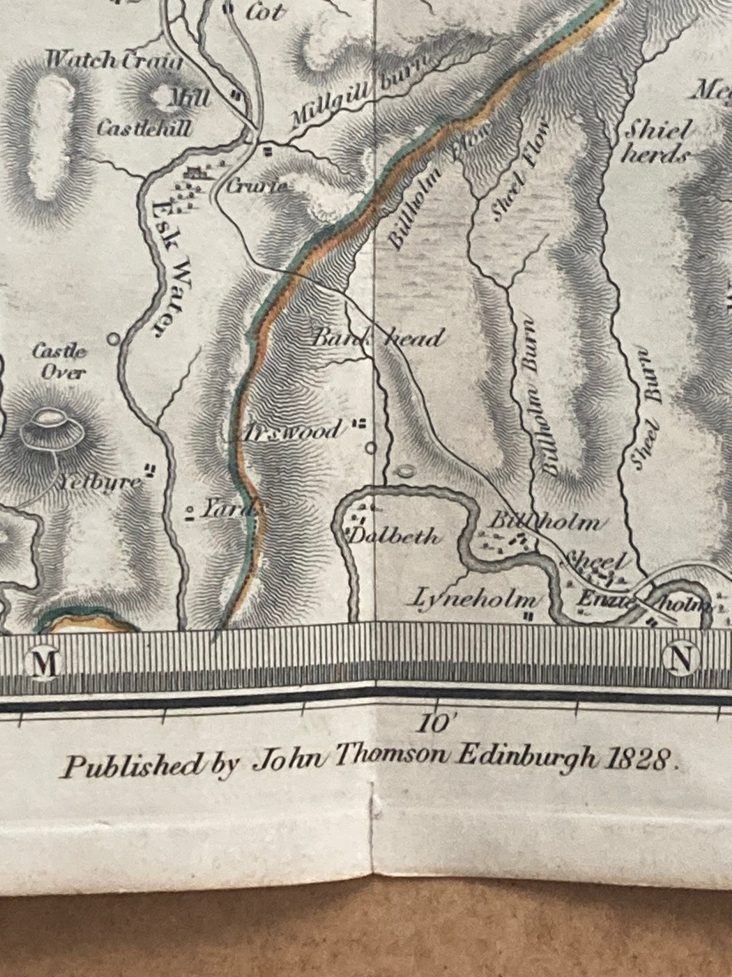 Antique Map, Northern Dumfriesshire,Part 2nd, Scotland 1828
