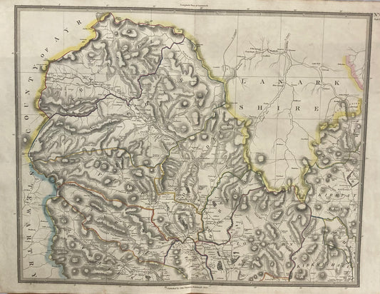 Antique Map, Dumfriesshire, Scotland 1828 , part 1st