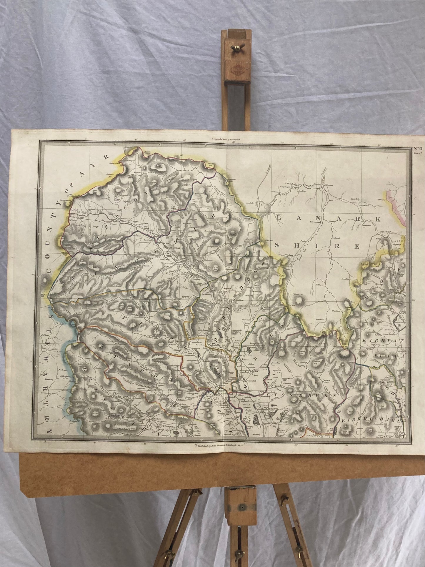 Antique Map, Dumfriesshire, Scotland 1828 , part 1st