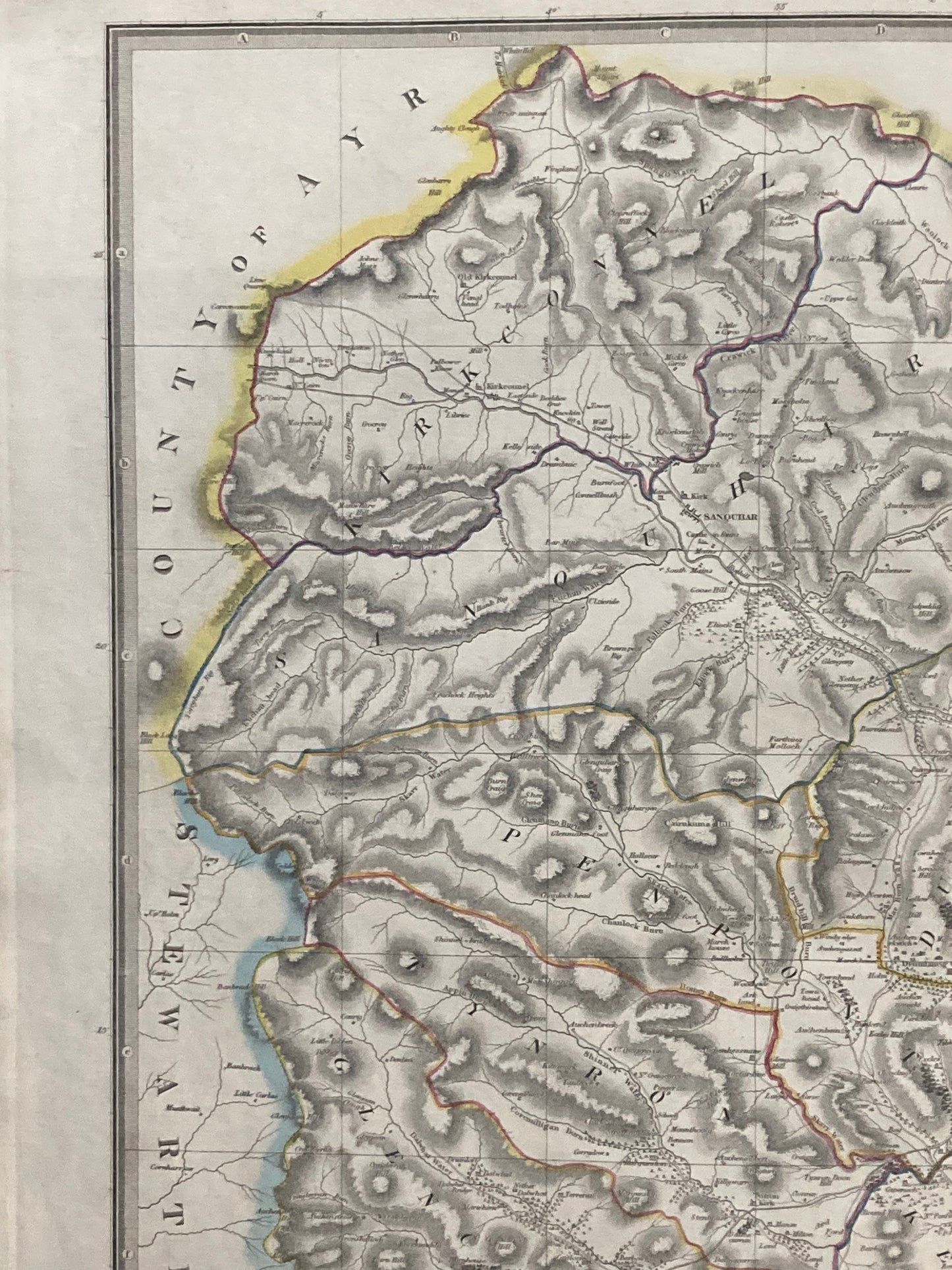 Antique Map, Dumfriesshire, Scotland 1828 , part 1st