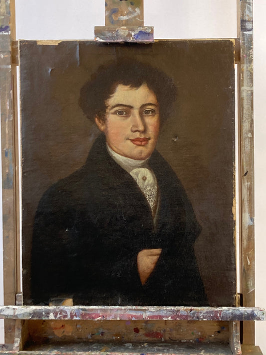Antique Portrait of a  Gentlemen oil on canvas 19th century