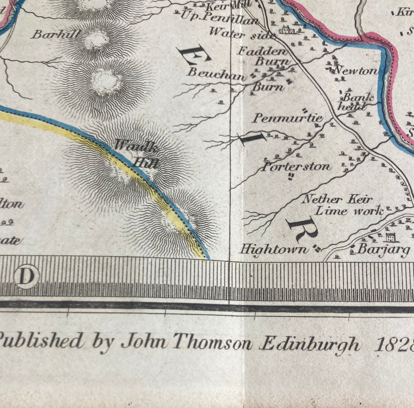Antique Map, Northern Dumfriesshire,Part 2nd, Scotland 1828