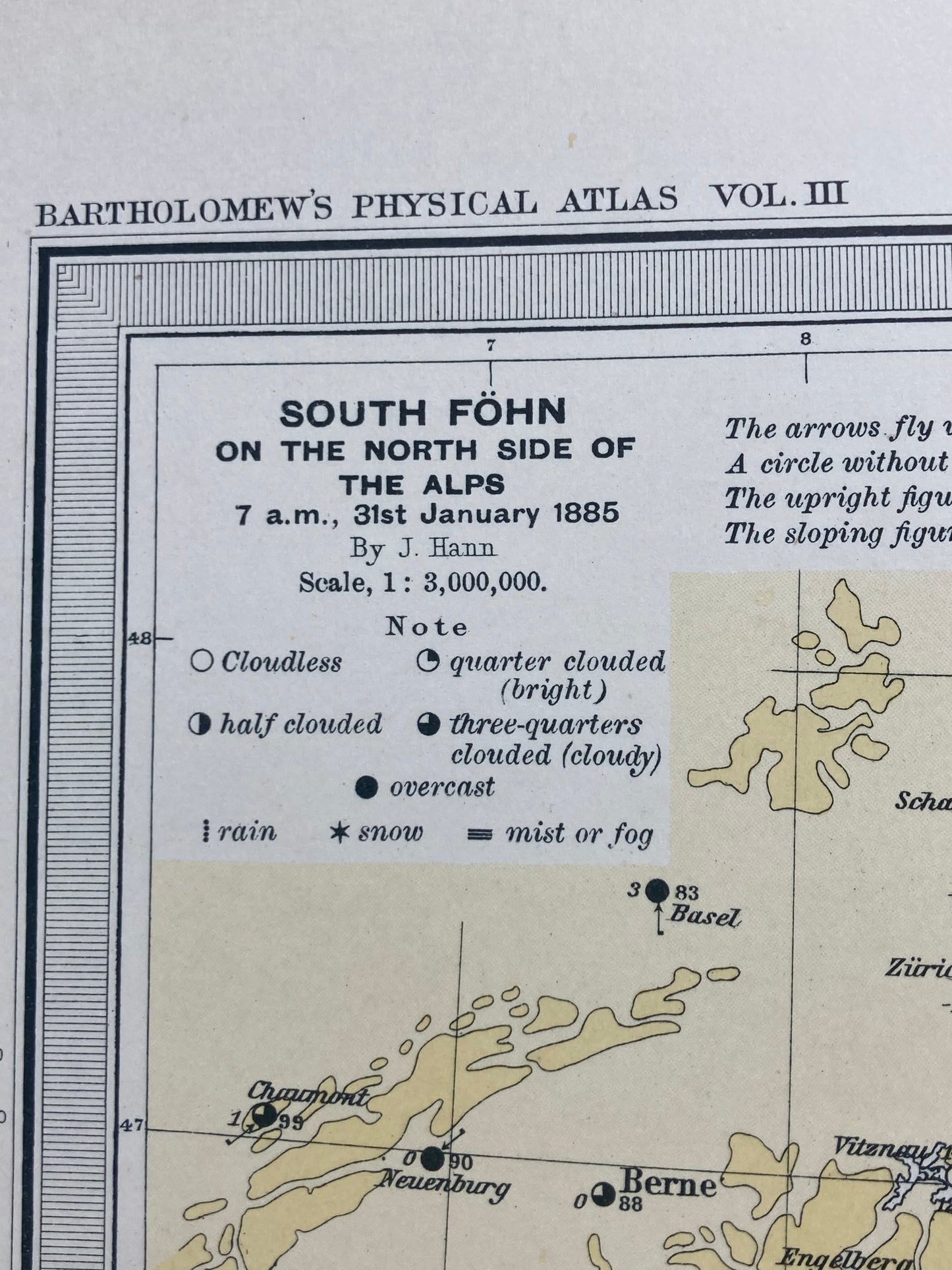 Antique Meteorological Map - Weather & STORMS – Vintage Weather Chart, 19th Century