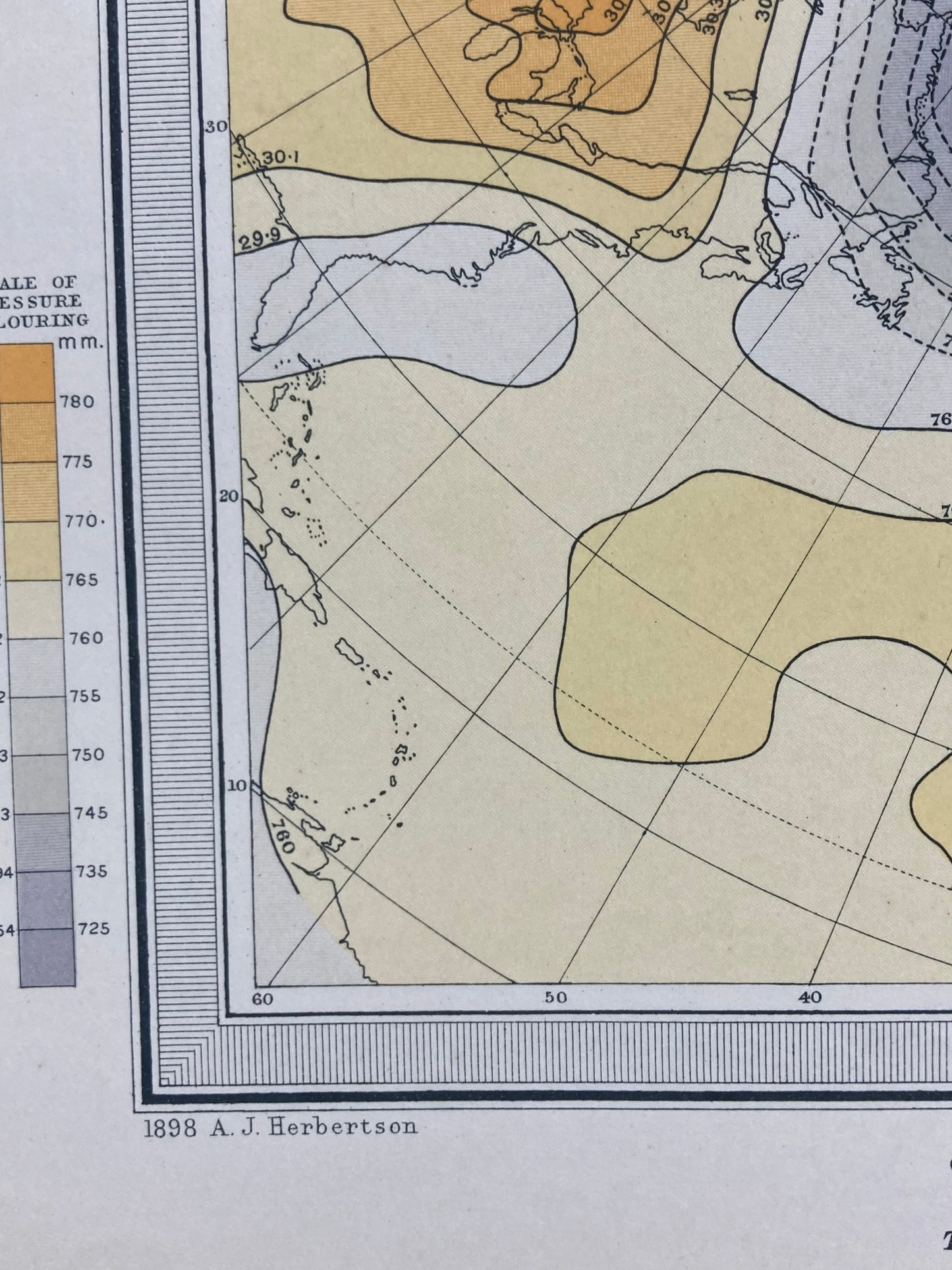Antique Meteorological Map - Weather & STORMS – Vintage Weather Chart, 19th Century
