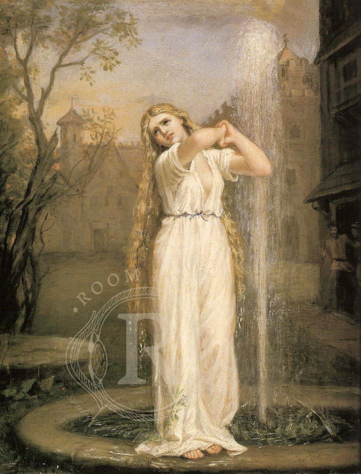 John William Waterhouse inspired Undine water nymph artwork depicting the mysterious mythical spirit associated with the legend of the woman without a heart