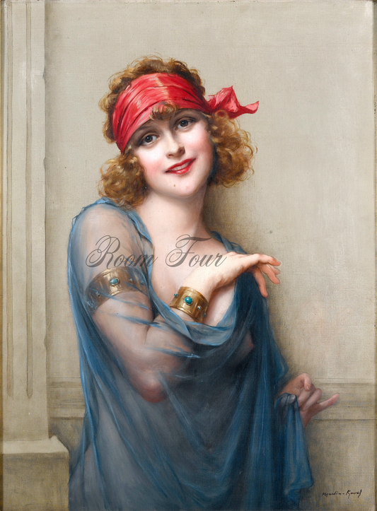 Le Voile Bleu (The Blue Veil)  François Martin-Kavel Fine Art Print - Blue Veil Woman — Belle Époque  Art Print