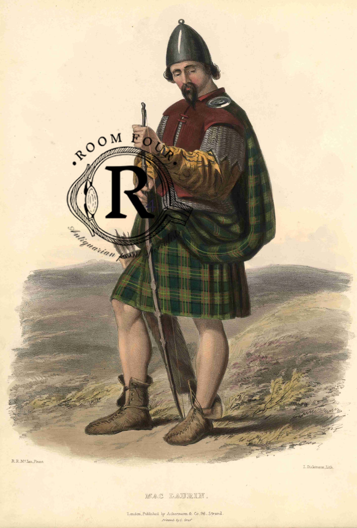 The Clans Of The Scottish Highlands Antique Print - MACLAURIN