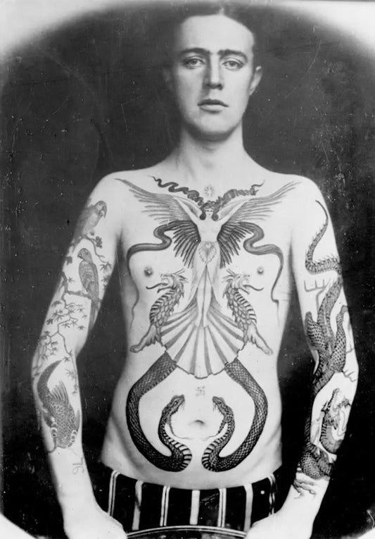 Victorian Tattoo Wall Art Print - Vintage Body Art