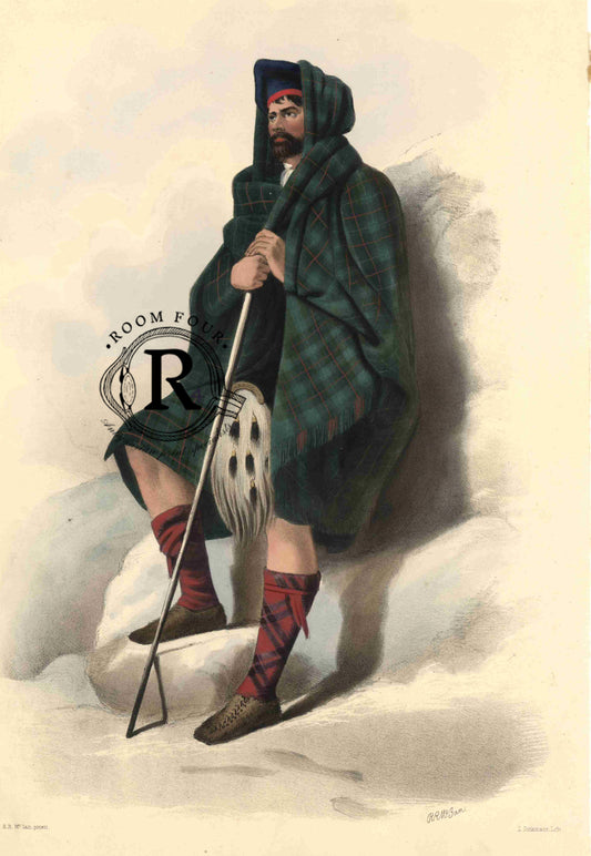 The Clans Of The Scottish Highlands Antique Print - DAVIDSON