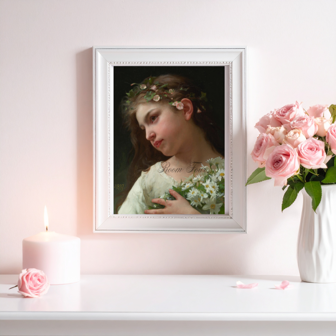 Girl with Daisies, 1897 – Jules‑Cyrille Cavé | Digital Fine Art Print