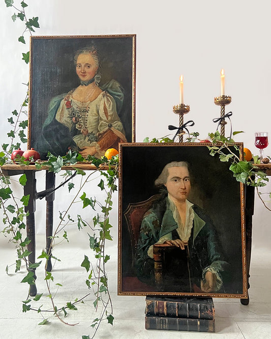 A Pair of Portrait Oil Paintings on Canvas - Room Four
