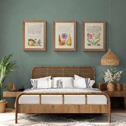 Antique Caterpillar & Butterfly Botanical Wall Art Print - Room Four