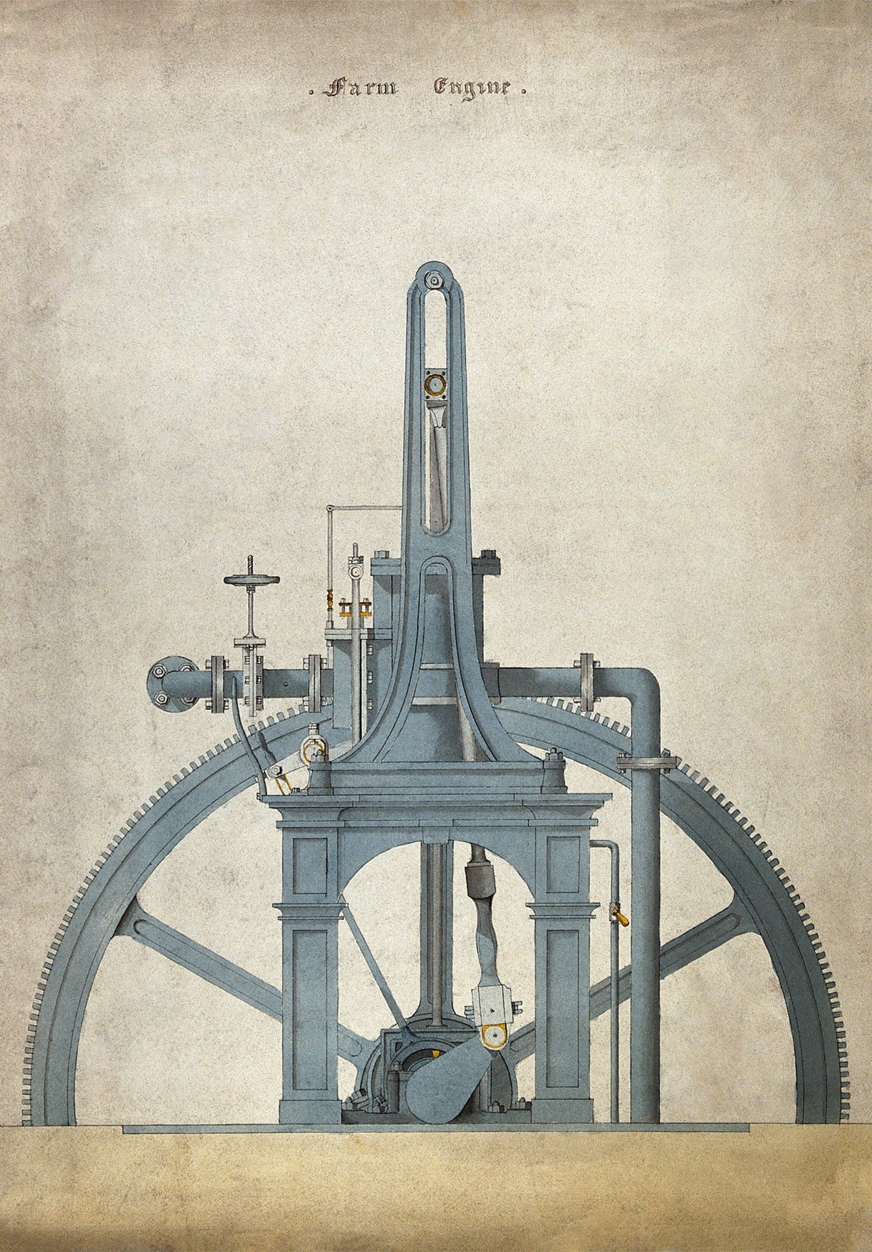 Antique Farm Steam Engine Wall Art Print - Room Four