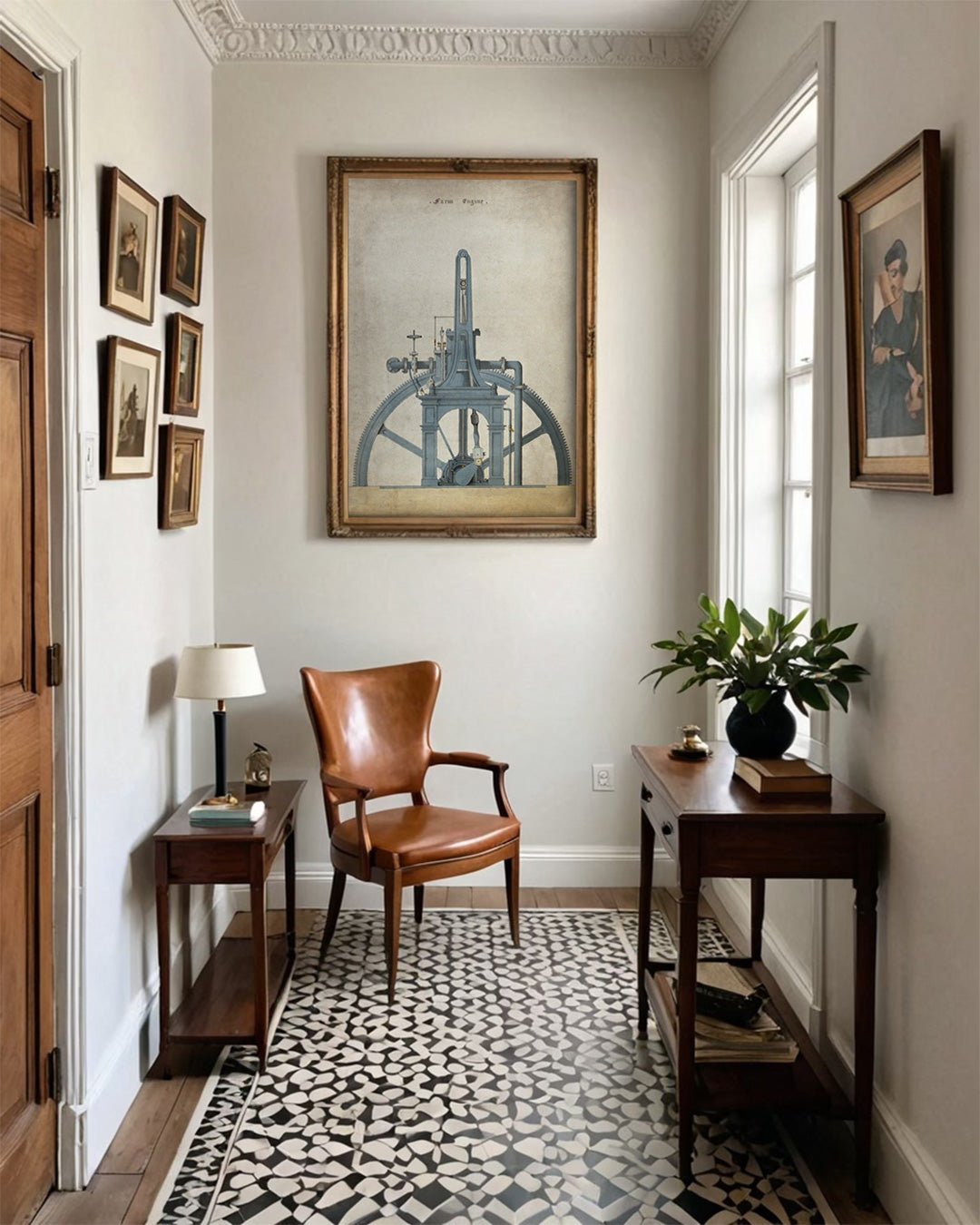 Antique Farm Steam Engine Wall Art Print - Room Four