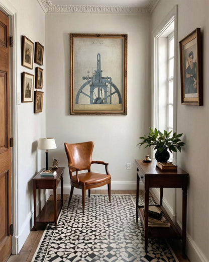 Antique Farm Steam Engine Wall Art Print - Room Four