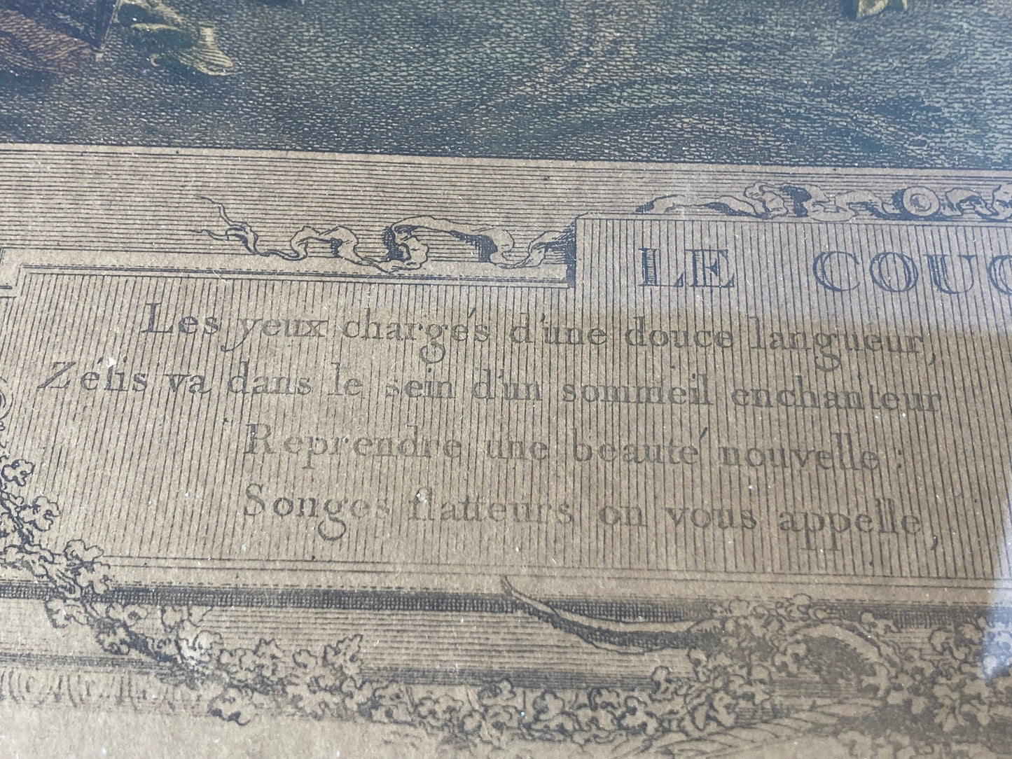 Antique French Engraving - "Bedtime" - Room Four