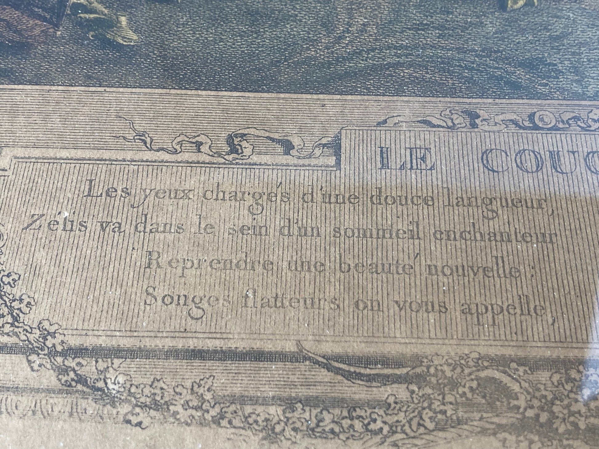 Antique French Engraving - "Bedtime" - Room Four