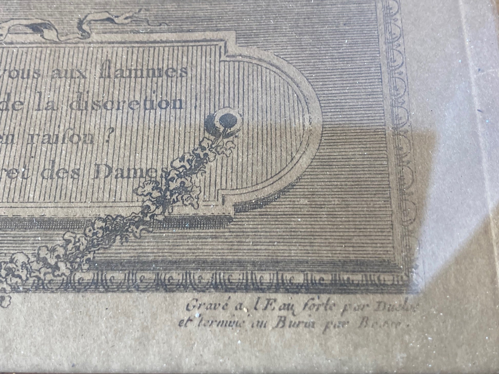 Antique French Engraving - "Bedtime" - Room Four