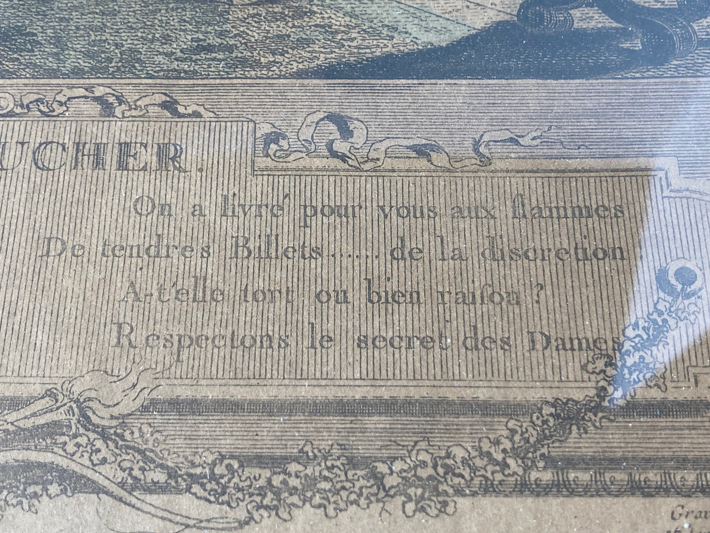 Antique French Engraving - "Bedtime" - Room Four