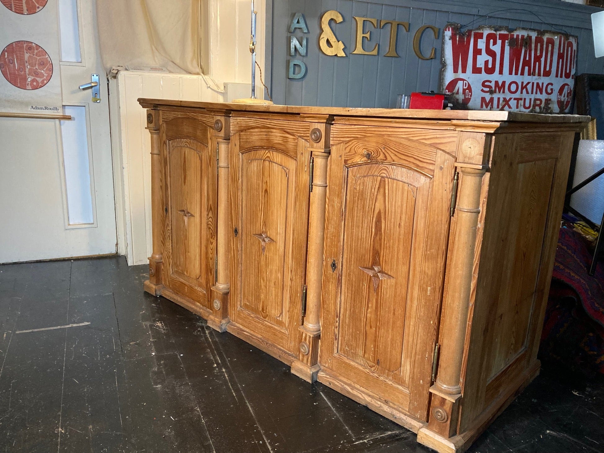 Antique French Pine Shop Counter - Room Four
