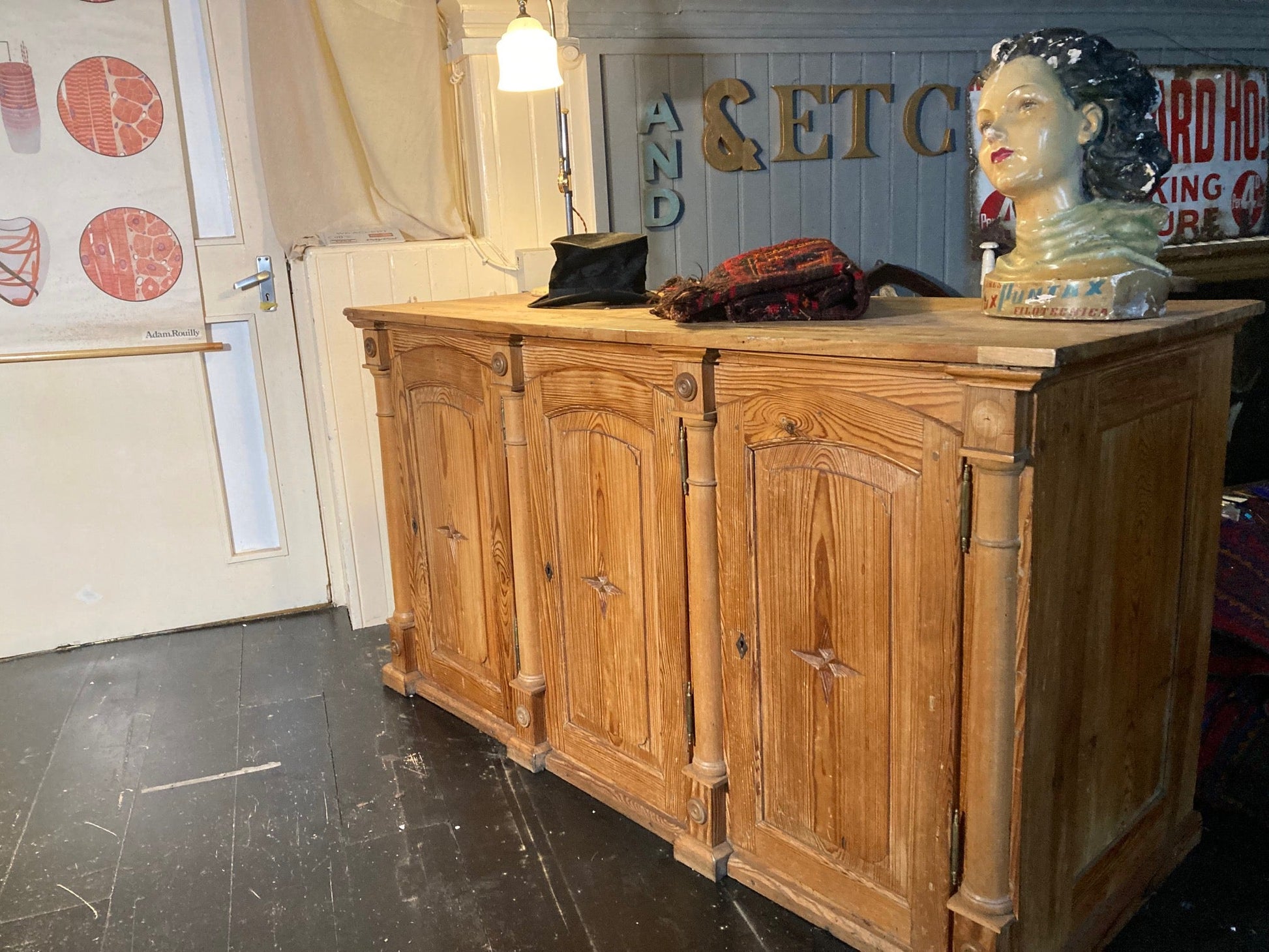 Antique French Pine Shop Counter - Room Four