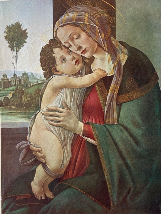 Antique Litho Print, Madonna and Child - Room Four