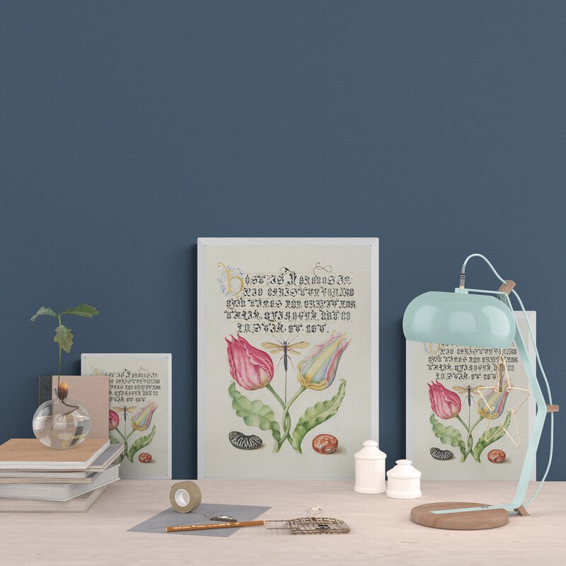 Antique Tulips with Beans - Botanical Wall Art Print - Room Four