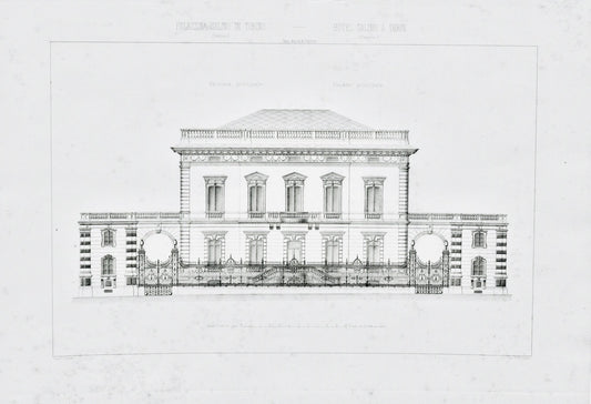 Architectural Drawing, Palazzina Salino, Main Facade - Room Four