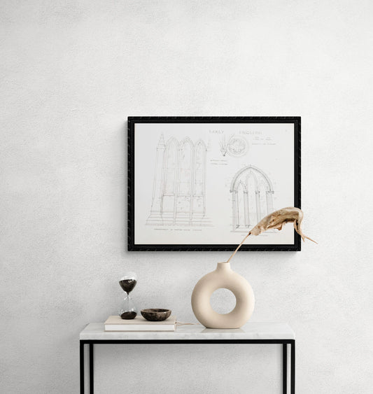 Architectural Drawing Quatrefoil Opening Chester Cloisters - Studies and Style ofEarly English  Window Arches