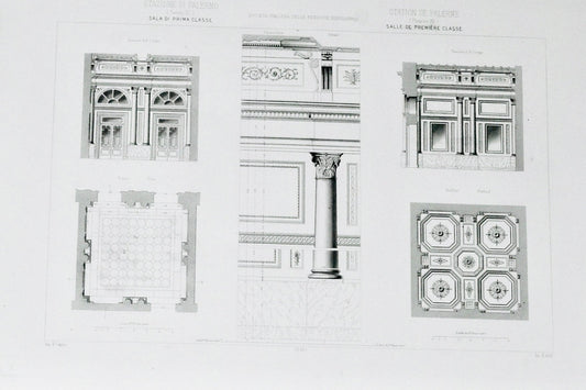 Architecture 1887 - 1889, 1st Class Salon,Palermo Rail Station - Room Four