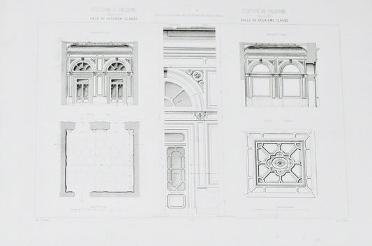 Architecture 1887 - 1889, 2nd Class Salon, Palermo Railway Station - Room Four