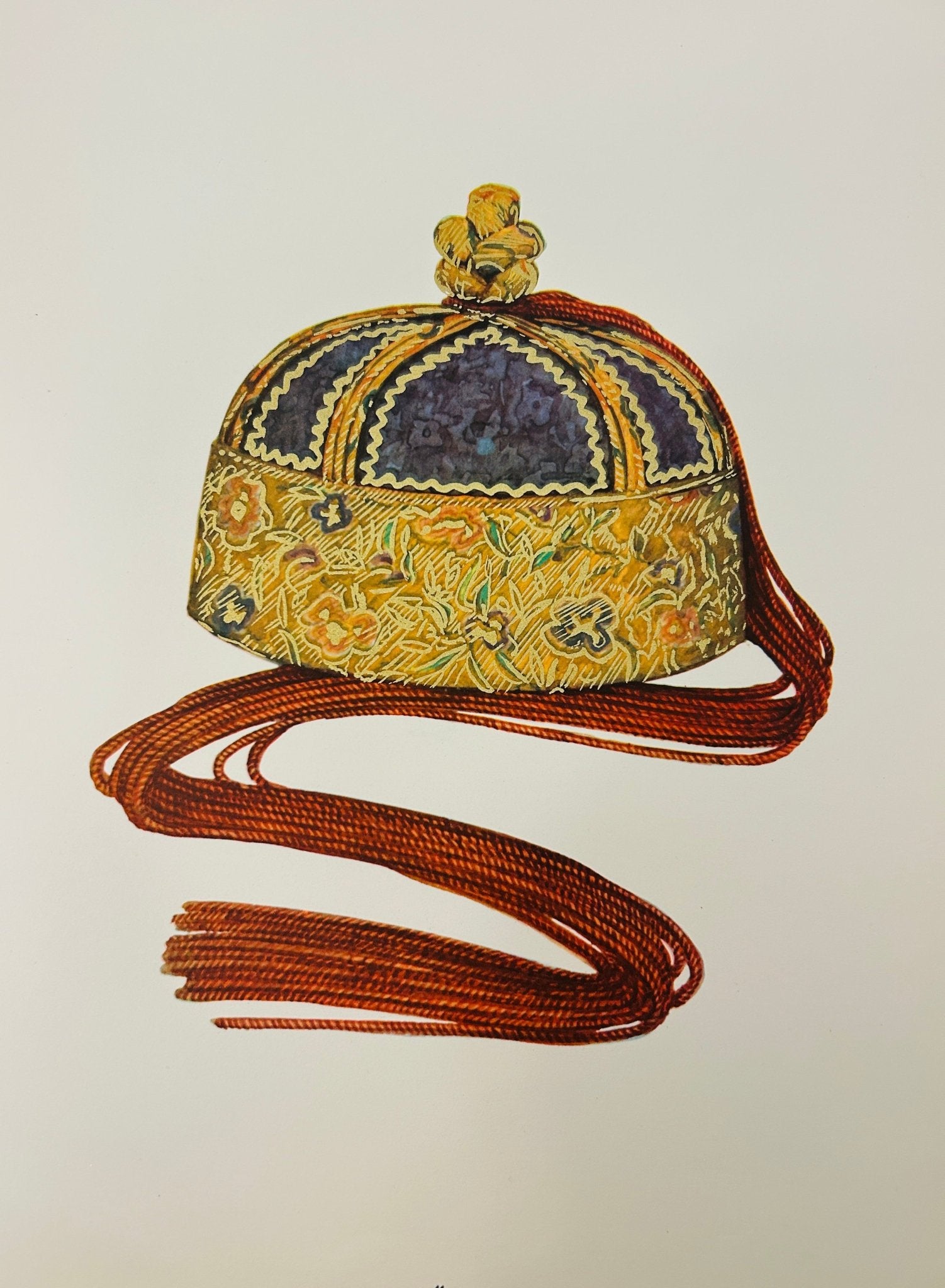 Folio Wall Art - Khalkha Woman's Cap "Tortsog" - National Costumes of the M.P.R. by U Yadamsuren 1967 - Room Four